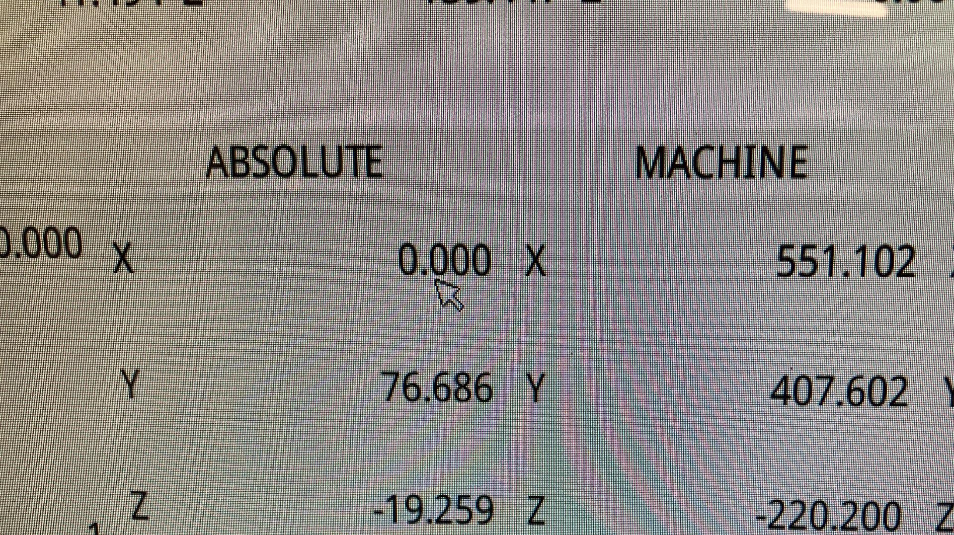 ABSOLUTE X vērtība ir 0