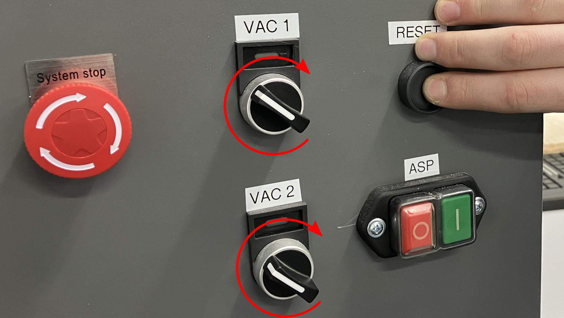 Vakuuma ieslēgšana